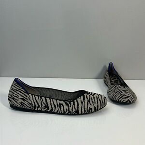 Rothy’s Black Zebra Round Toe Flats Size 8.5